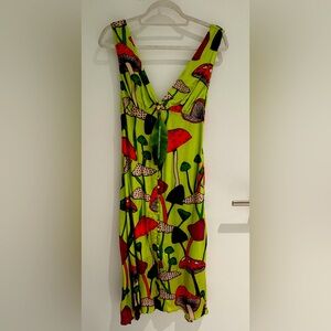 FARM Rio Green and Red Backless Dress